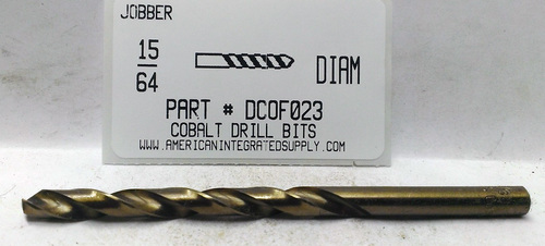 15/64 COBALT DRILL JOBBER LENGTH GOLD