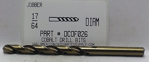 17/64 COBALT DRILL JOBBER LENGTH GOLD