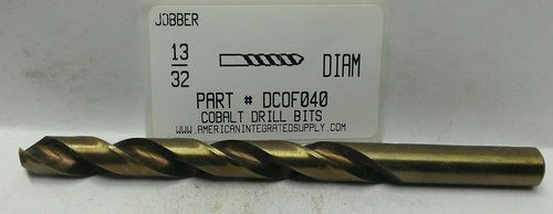 13/32 COBALT DRILL JOBBER LENGTH GOLD