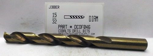 15/32 COBALT DRILL JOBBER LENGTH GOLD