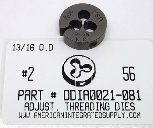 #2-56 ADJUSTABLE DIE 13/16 ROUND HIGH CARBON STEEL