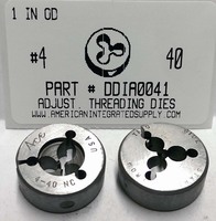 #4-40 ADJUSTABLE DIE 1" ROUND HIGH CARBON STEEL (DISCONTINUED)