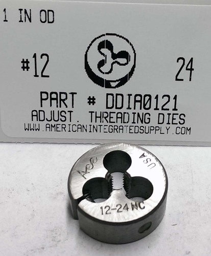 12-24 ADJUSTABLE DIE 1" ROUND HIGH CARBON STEEL