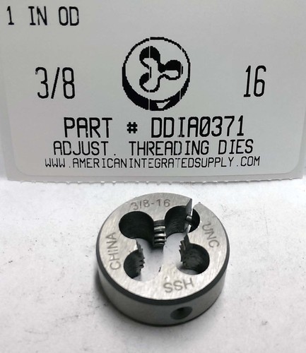 3/8-16 ADJUSTABLE DIE 1" ROUND HIGH CARBON STEEL