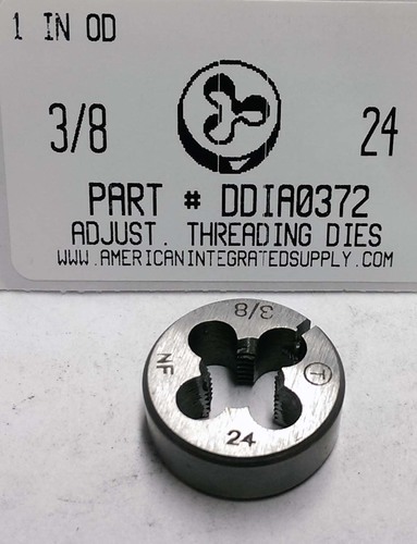 3/8-24 ADJUSTABLE DIE 1" ROUND HIGH CARBON STEEL