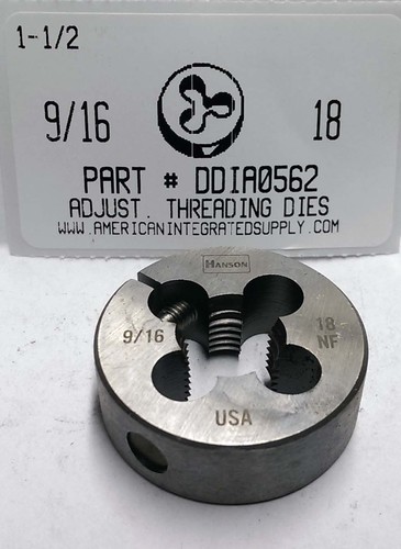 9/16-18 ADJUSTABLE DIE 1-1/2" ROUND HIGH CARBON STEEL