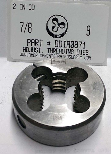 7/8-9 ADJUSTABLE DIE 2" ROUND HIGH CARBON STEEL