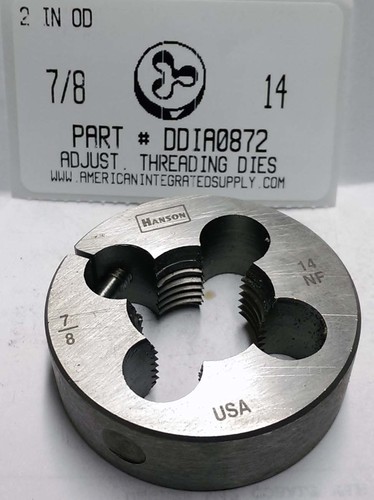 7/8-14 ADJUSTABLE DIE 2" ROUND HIGH CARBON STEEL
