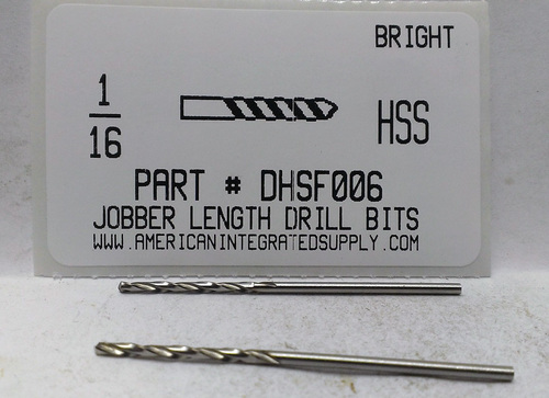 1/16 HSS DRILL JOBBER LENGTH BRIGHT