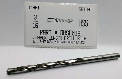 3/16 HSS DRILL JOBBER LENGTH BRIGHT
