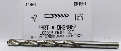 #2 HSS DRILL JOBBER LENGTH BRIGHT