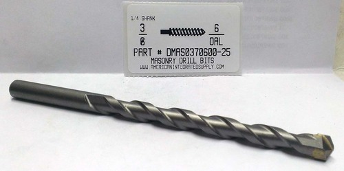 3/8X6 MASONRY DRILL 1/4 SHANK
