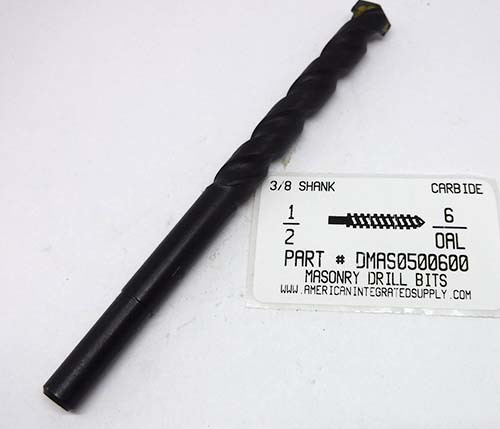 1/2X6 MASONRY DRILL 3/8 SHANK
