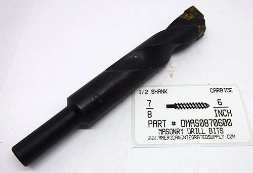 7/8X6 MASONRY DRILL 1/2 SHANK