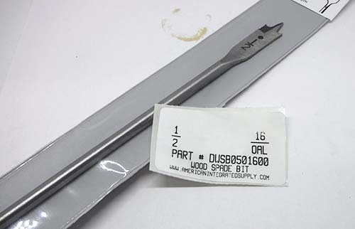 1/2X16 WOOD SPADE BIT 1/4" HEX SHANK