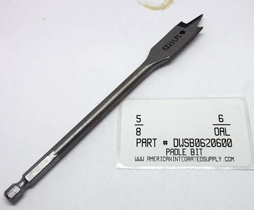 5/8X6-1/4 WOOD SPADE BIT 1/4" HEX SHANK
