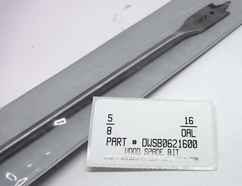 5/8X16 WOOD SPADE BIT 1/4" HEX SHANK