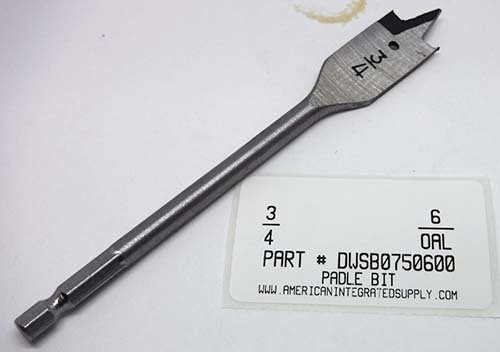 3/4X6-1/4 WOOD SPADE BIT 1/4" HEX SHANK