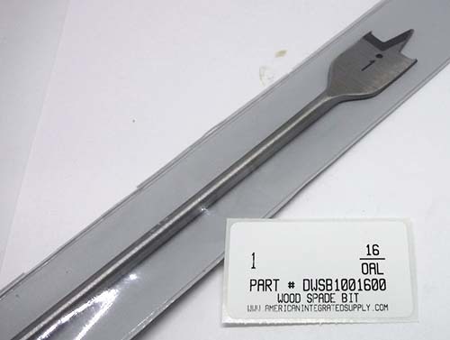 1"X16 WOOD SPADE BIT 1/4" HEX SHANK
