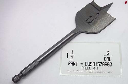 1-1/2"X6-1/4 WOOD SPADE BIT 1/4" HEX SHANK