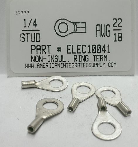 1/4 RING 22-18 GAUGE NON-INSULATED SOLDERLESS TERMINAL