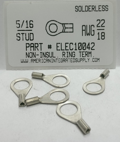 5/16 RING 22-18G NON-INSULATED SOLDERLESS TERMINAL