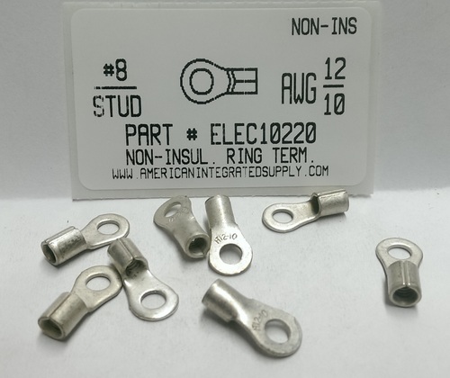 #8 RING 12-10 GAUGE NON-INSULATED SOLDERLESS TERMINAL