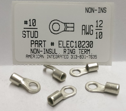 #10 RING 12-10 GAUGE NON-INSULATED SOLDERLESS TERMINAL
