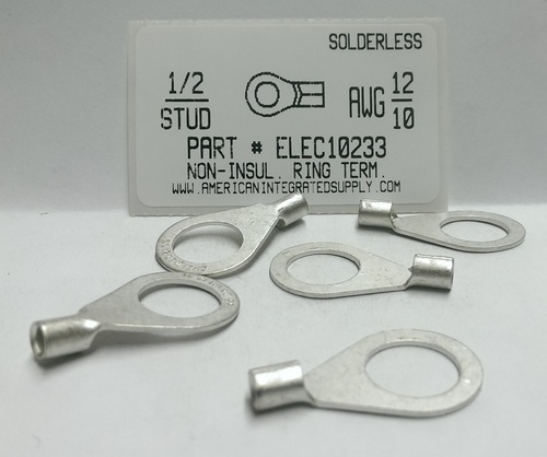 1/2 RING 12-10 GAUGE NON-INSULATED SOLDERLESS TERMINAL