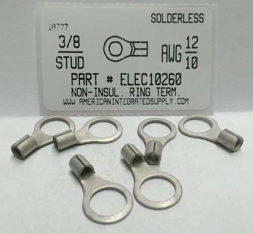 3/8 RING 12-10 GAUGE NON-INSULATED SOLDERLESS TERMINAL