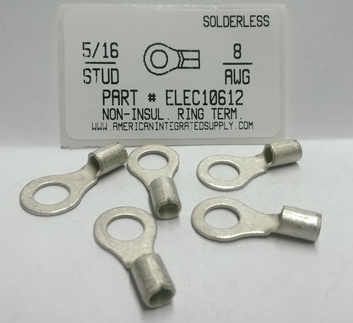5/16 RING 8  GAUGE NON-INSULATED SOLDERLESS TERMINAL