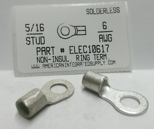 5/16 RING 6 GAUGE NON-INSULATED SOLDERLESS TERMINAL