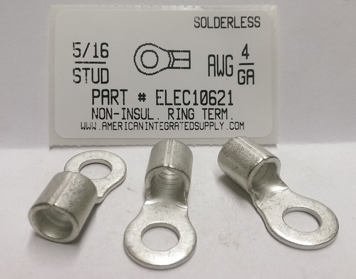 5/16 RING 4 GAUGE NON-INSULATED SOLDERLESS TERMINAL