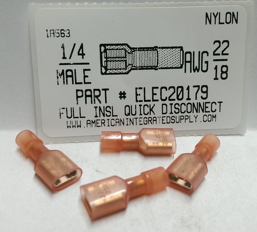 .250 F Q-DISCONNECT 22-18 GAUGE NYLON FULLY INSULATED SOLDERLESS TERMINAL