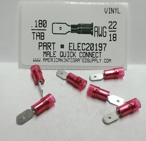 .187 M Q-DISCONNECT 22-18 GAUGE VINYL INSULATED SOLDERLESS TERMINAL