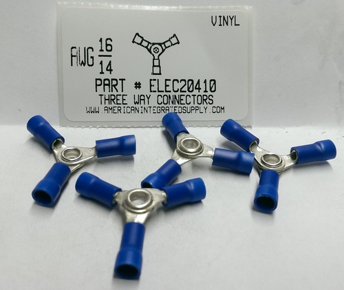 THREE WAY 16-14 GAUGE VINYL INSULATED SOLDERLESS TERMINAL