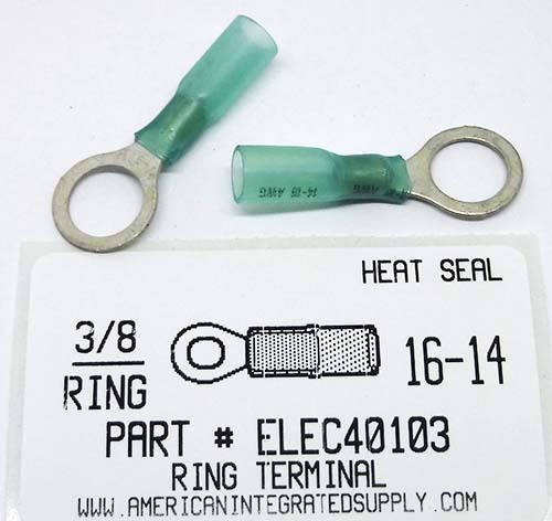 HEAT SHRINK 16-14 GAUGE 3/8 RING TERMINAL