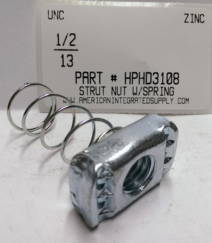 1/2-13 STRUT NUT WITH SPRING STEEL EG