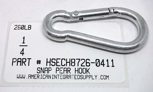 1/4 SNAP PEAR HOOK  RATED CAPACITY 200LB