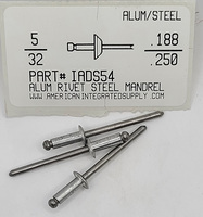 5/32 BLIND RIVET .188-.250 GRIP ALUMINUM RIVET STEEL MANDREL (DISCONTINUED)