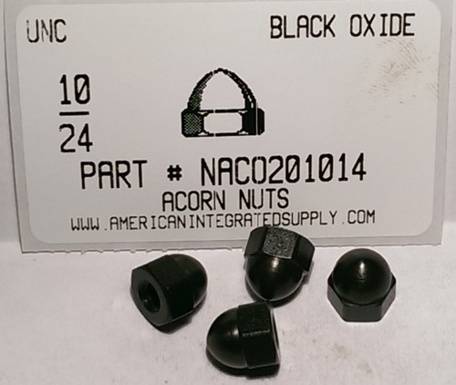 #10-24 ACORN CAP NUT MILLED STEEL BLACK OXIDE (DISCONTINUED)