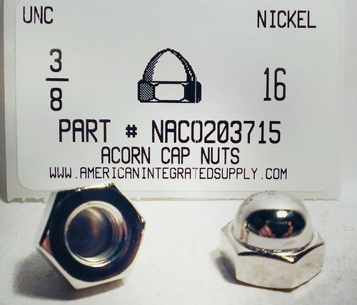 3/8-16 ACORN CAP NUT ZINC ALLOY NICKEL PLATED