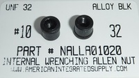 #10-32 INTERNAL WRENCHING ALLEN NUT ALLOY STEEL BLACK