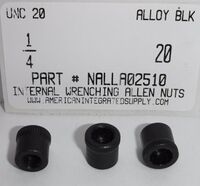 1/4-20 INTERNAL WRENCHING ALLEN NUT ALLOY STEEL BLACK