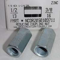 1/2-13X3/8-16 REDUCING COUPLING NUT STEEL ZINC PLATED