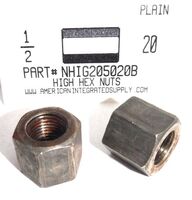 1/2-20 HIGH HEX NUT STEEL PLAIN 3/4 HEX X 11/16 TH (DISCONTINUED)
