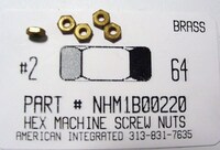 #2-64 HEX MACHINE SCREW NUT BRASS