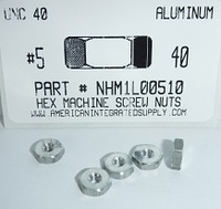 #5-40 HEX MACHINE SCREW NUT 6061T6 ALUMINUM (DISCONTINUED)