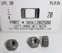 1/4-20 LEFT HAND HEX NUT GRADE 2 STEEL PLAIN (DISCONTINUED)