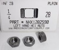 1/4-28 LEFT HAND HEX NUT STEEL PLAIN (DISCONTINUED)